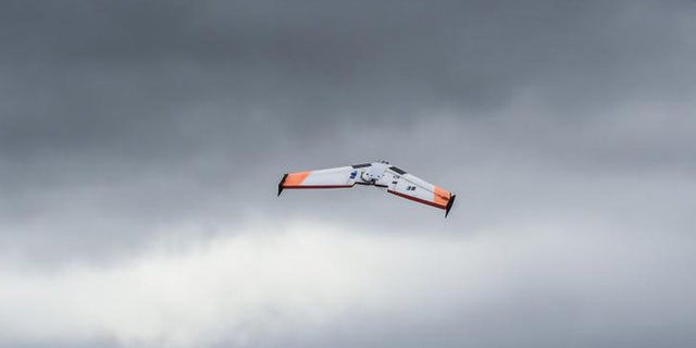 A single Zephyr aircraft is launched at Camp Roberts in Monterey County, California during a demonstration by the Georgia Tech Research Institute and the Naval Postgraduate School. (U.S. Navy photo by Javier Chagoya)