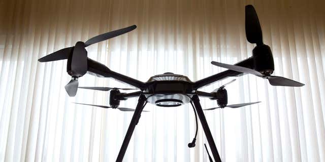 Jan. 20, 2015: Aerialtronics Altura Zenith drone is seen at an event at the National Press Club in Washington.