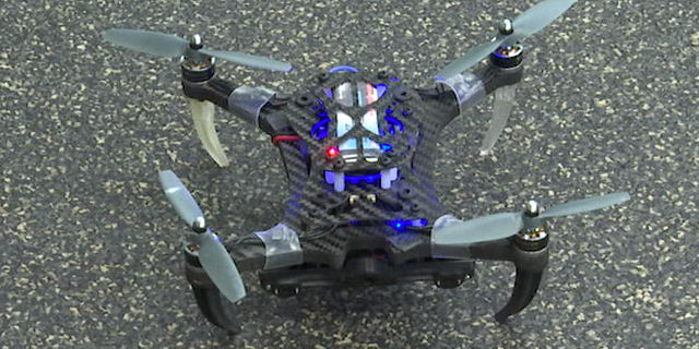 Drones can range in size from 20 grams to two kilograms, each quadrotor is equipped with a Qualcomm Snapdragon Flight development board. The board includes an onboard quad-core computer, a downward facing VGA camera with 160◦ field of view, a VGA stereo camera pair, and a 4K video camera.