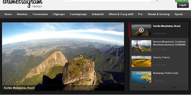 Dronestagr.am, a social networking site for drone photographers, is still in beta phase, but users can sign up to upload their photos.