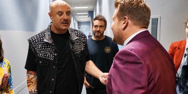 Dr. Phil in full rock star gear on 'The Late Late Show with James Corden.'