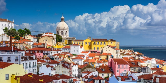 Lisbon, Portugal skyline at Alfama, the oldest district of the city.