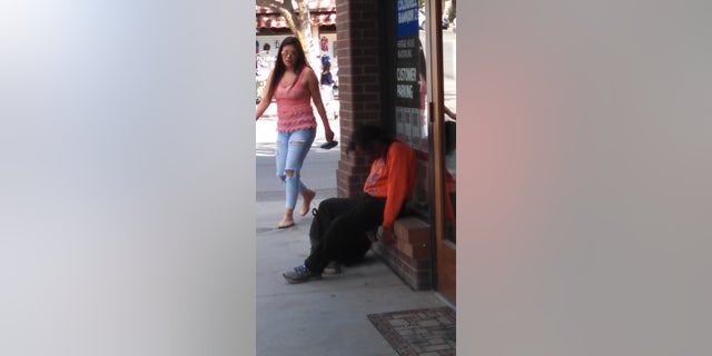A homeless man in Downtown Durango.