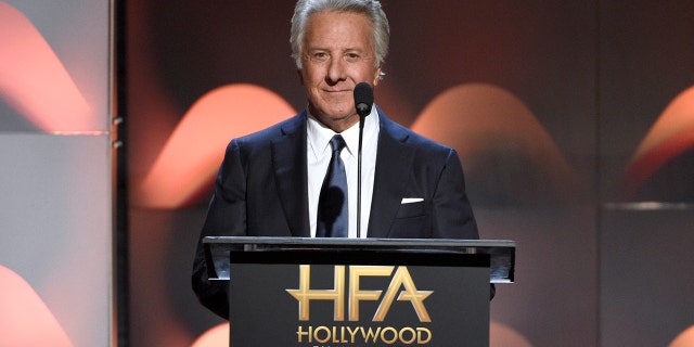 Dustin Hoffman presents the Hollywood comedy award at the Hollywood Film Awards at the Beverly Hilton hotel on Sunday, Nov. 5, 2017, in Beverly Hills, Calif. (Photo by Chris Pizzello/Invision/AP)