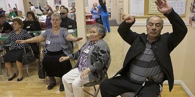 Jan. 19, 2011: Senior citizens do physical therapy at the Glendale Gardens Adult Day Health Care center in Glendale, Calif.