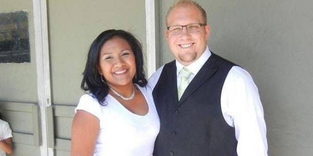 Josh Holt (R) and his wife Thasmara Belen Caleño Candelo (L).