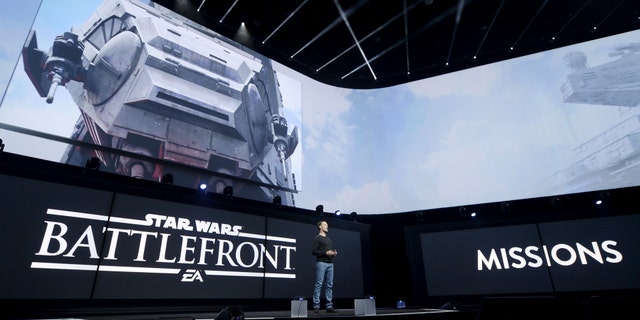 File photo: Patrick Bach, executive producer of DICE, introduces the "Star Wars Battlefront" video game at the Sony Playstation E3 conference in Los Angeles, California June 15, 2015. (REUTERS/Kevork Djansezian)