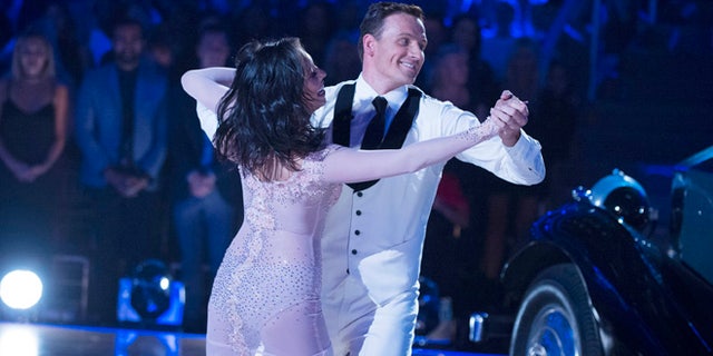 Cheryl Burke and Ryan Lochte on "Dancing with the Stars," on Monday, Sept. 12, 2016.