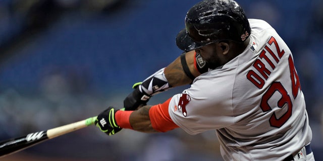Boston Red Sox's David Ortiz during the first inning of a baseball game Wednesday, Aug. 24, 2016, in St. Petersburg, Fla.