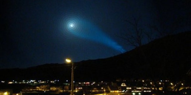 A strange light lit up the night sky above Norway Dec. 9, 2009, prompting UFO talk. The Russian army later explained that the light was caused by a failure of the Bulava intercontinental missile, which was being tested across the Norwegian-Russian border.