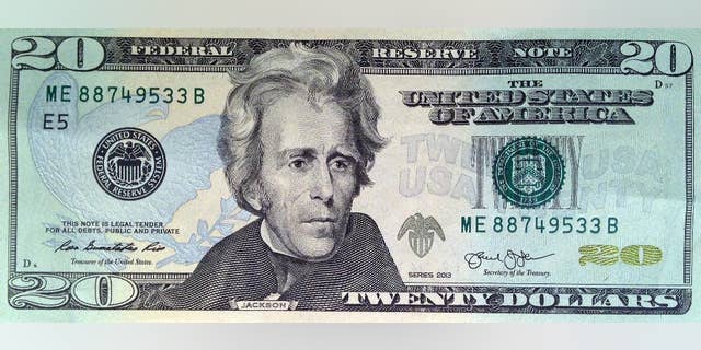 A US $ 20 bill representing Andrew Jackson, the seventh president of the United States. (US Treasury via Associated Press)