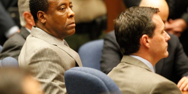 Nov. 7, 2011: Dr. Conrad Murray listens as the jury returns with a guilty verdict in his involuntary manslaughter trial in a Los Angeles courtroom .