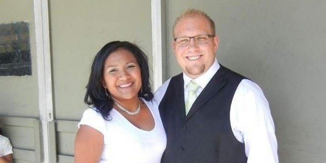 Josh Holt (R) and his wife Thasmara Belen Caleño Candelo (L).