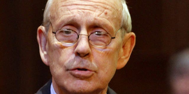 In this Oct. 6, 2011 file photo, Supreme Court Justice Stephen Breyer in Richmond, Va.