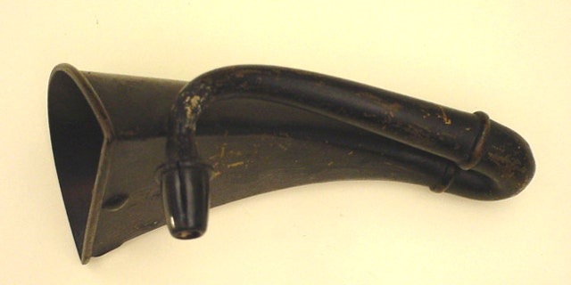 An ear trumpet dating from the mid to late 19th century.
