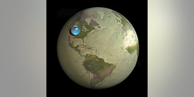 If all the world's water were to form a single drop, this is how big it would be: A sphere stretching from Salt Lake City, Utah to Topeka, Kansas.