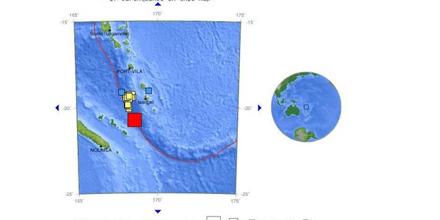 A map of the earthquake's location in the Pacific, from the U.S. Geological Survey.