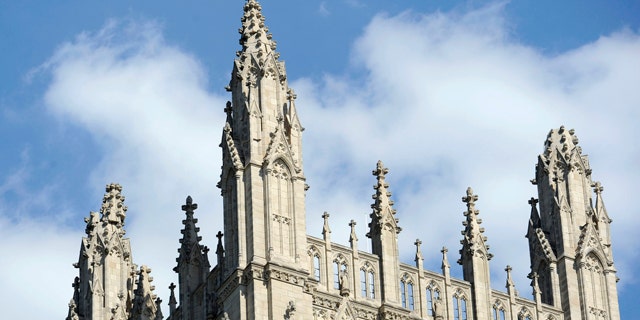 Aug. 23: A spire, right, on the National Cathedral is damaged after an earthquake in Washington area.