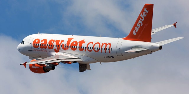 Schiphol, The Netherlands - May 12, 2008: Easyjet Airbus A319 is taking off from Schiphol airport in The Netherlands.