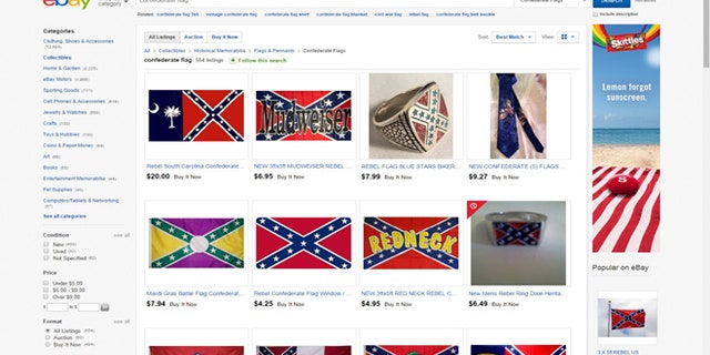 Other paraphernalia with Confederate flag imagery was still for sale on the auction website.