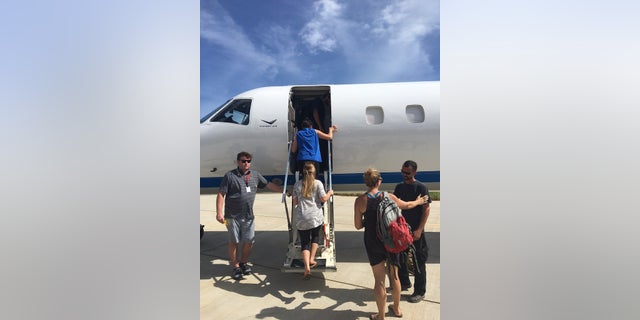Air Victory flew a passenger plane to Saint Thomas in the U.S. Virgin Islands Monday and transported 41 people and their pets back to the U.S. the same day ahead of Hurricane Maria's arrival.