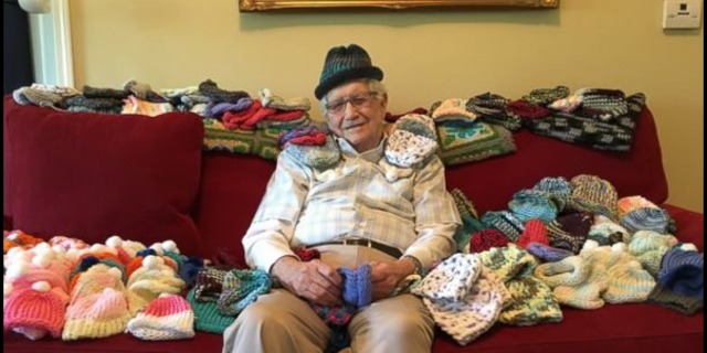 Ed Moseley, has knitted nearly 300 caps for premature babies.