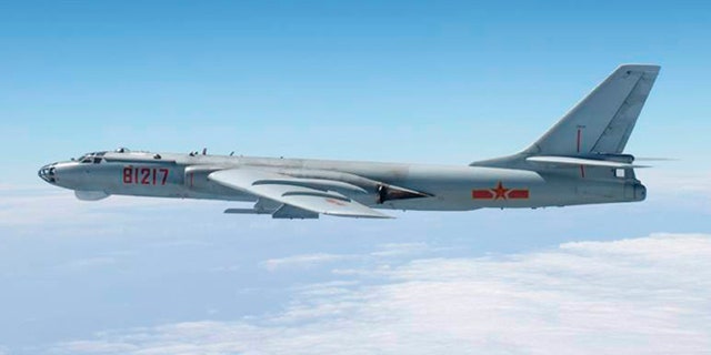 FILE: A Chinese military plane H-6 bomber flies through airspace in southern Japan