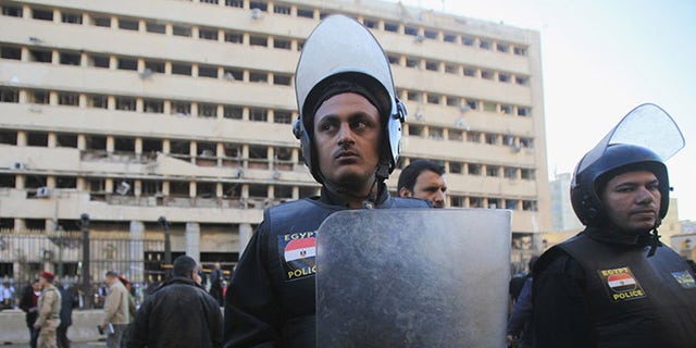 Four bombings in Egypt marked the third anniversary of the nation's revolution, which ousted Hosni Mubarak and ushered in the brief tenure of Mohammad Morsi. (Reuters)