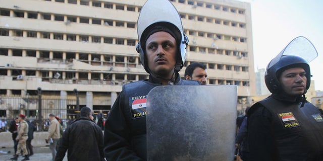 Four bombings in Egypt marked the third anniversary of the nation's revolution, which ousted Hosni Mubarak and ushered in the brief tenure of Mohammad Morsi. (Reuters)