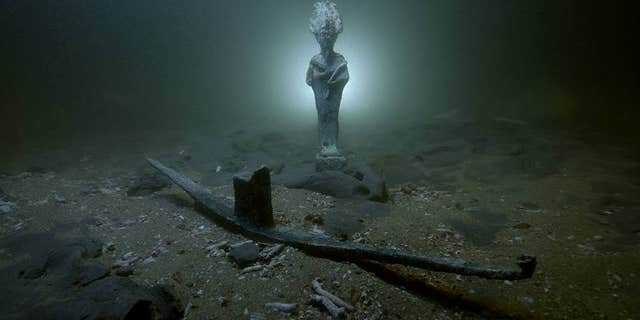 The votive bark, or boat, depicting the pharaonic god Osiris found in Abu Qir Bay (Egyptian Ministry of Antiquities)