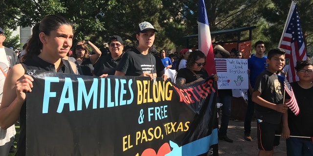 Protesters in El Paso, Texas, marched toward a bridge that connects the U.S. to Juarez, Mexico.