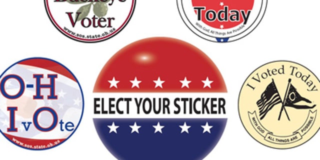 Choices available to voters in Ohio's poll sticker contest.