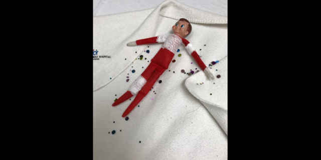"Sam" was sprinkled with "Christmas magic glitter" to help his recovery.
