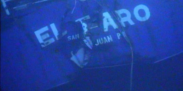 In this photograph released by the National Transportation Safety Board, the damaged stern of the sunken freighter El Faro is seen on the seafloor, 15,000-feet deep near the Bahamas.