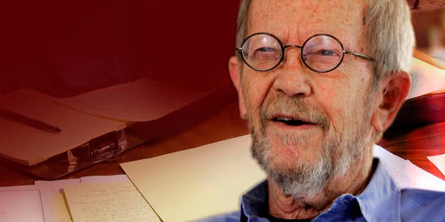 In this Sept. 28, 2010 photo, author Elmore Leonard is interviewed at his home in Bloomfield Township, Mich. (AP Photo/Carlos Osorio)