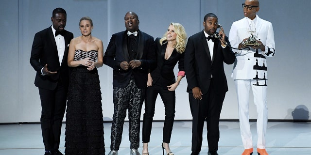 The stars took the stage to open the Emmy Awards with a song about diversity.