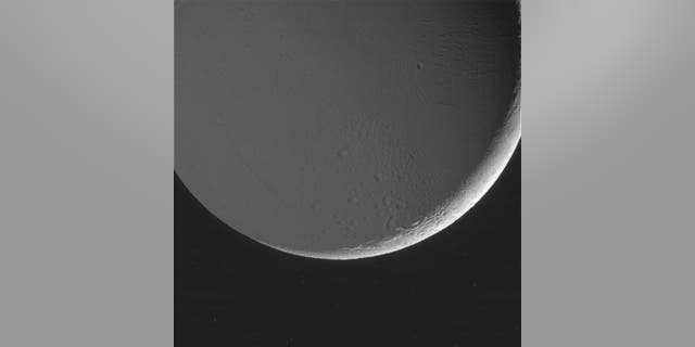 Image of Enceladus taken on Oct. 14, 2015 and received on Earth Oct. 15, 2015. (Image Credit: NASA/JPL-Caltech/Space Science Institute)