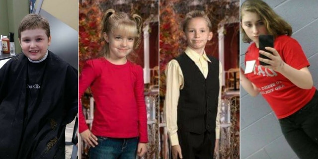From left to right, Damien Wilson, 8, Patience Wilson, 9, Benjamin Karl-Leland Croley, 12, and Damara Croley, 13, were abducted Tuesday by their non-custodial mother.