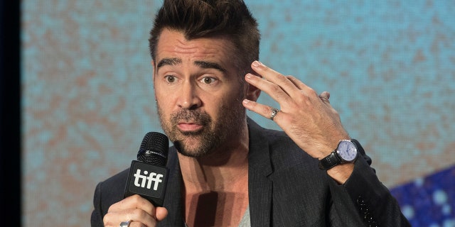Actor Colin Farrell attends a press conference to promote the movie "Widows" during the 2018 Toronto International Film Festival in Toronto