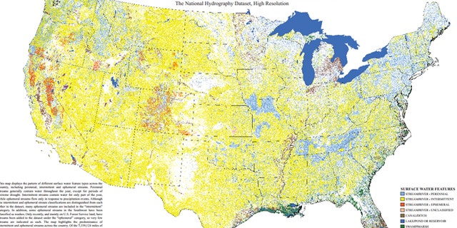 Shown here is one of the many maps commissioned by the EPA to detail U.S. waterways.