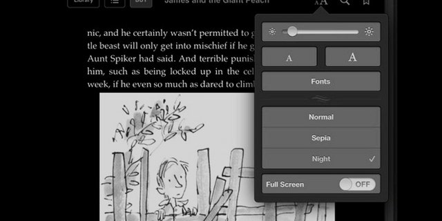 Switch to white text on black for nighttime reading on e-readers and tablets.