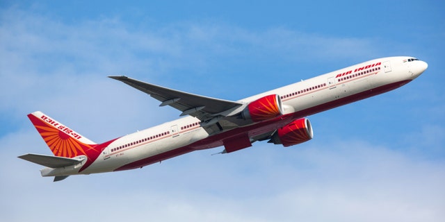 Frankfurt, Germany - June 3, 2010: Air India Boeing 777-300ER taking off from the Frankfurt International Airport.