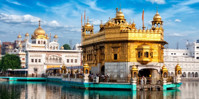 Famous indian landmark - Sikh gurdwara Golden Temple (Harmandir Sahib). Amritsar, Punjab, India