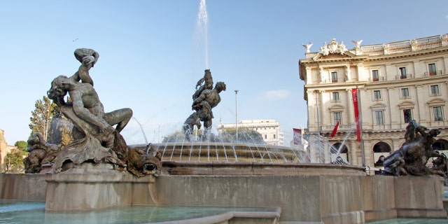 The Fountain of the Naiads in the Piazza della Repubblica in Rome is one of the city's most famous landmarks.