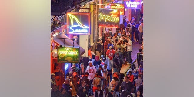 New Orleans premier party destination, Bourbon Street, is always a good time no matter the season.