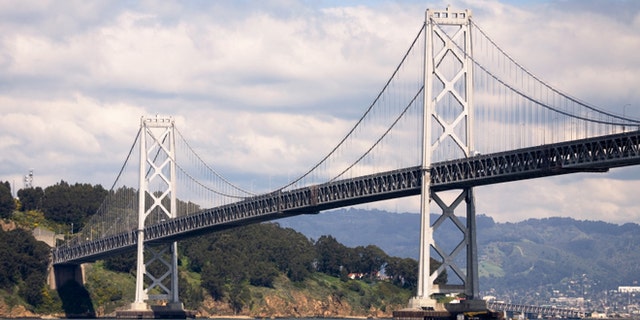 Oakland Bay Bridge between San Francisco and Oakland, California