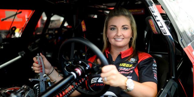 MORRISON, CO - JULY 23: Two-time Pro Stock champion Erica Enders is photographed in her car at Bandimere Speedway on July 23, 2016. (Photo by Michael Reaves/The Denver Post via Getty Images)