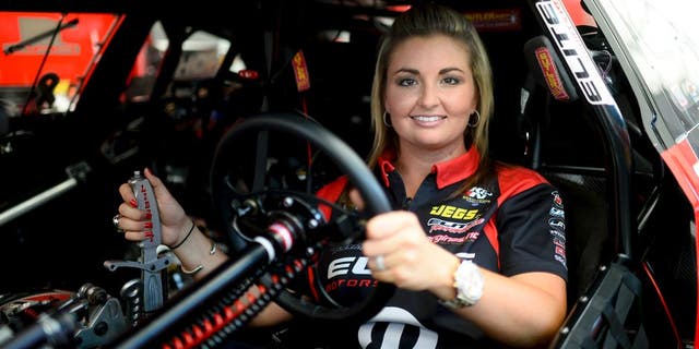 MORRISON, CO - JULY 23: Two-time Pro Stock champion Erica Enders is photographed in her car at Bandimere Speedway on July 23, 2016. (Photo by Michael Reaves/The Denver Post via Getty Images)
