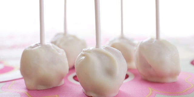 Cake balls on floral fabric