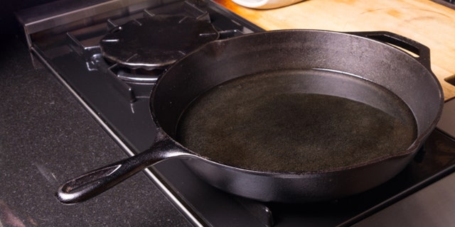 Cast iron skillet or fry pan on stove